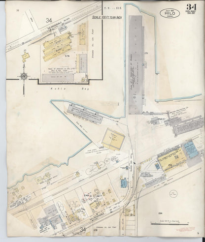 Sanborn Fire Insurance Map from Hilo, Hawaii County, Hawaii (1957), Sheet #0034 - Historic Sanborn Fire Insurance Map Print