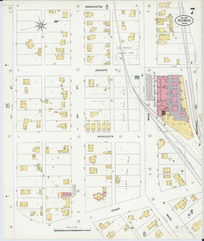 Sanborn Fire Insurance Map from Red Wing, Goodhue County, Minnesota (1902), Sheet #0007 - Complete Map Set gallery image, historic Sanborn map, vintage wall art, Minnesota Minnesota