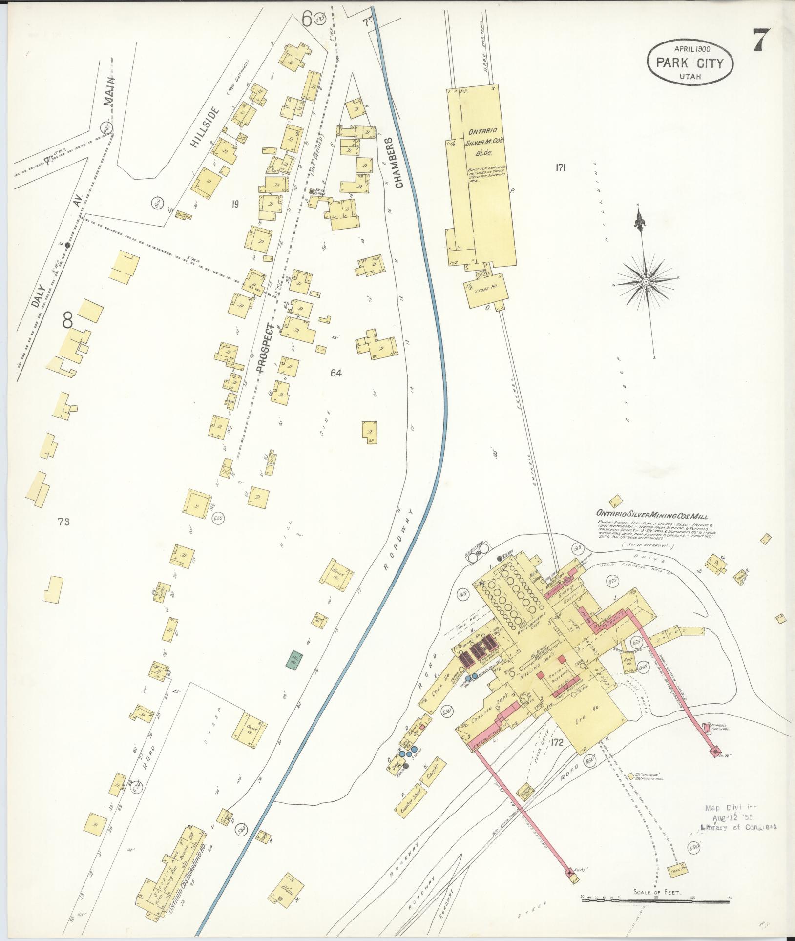 Sanborn Fire Insurance Map from Park City, Summit County, Utah (1900), Sheet #0007 - Complete Map Set gallery image, historic Sanborn map, vintage wall art, Utah Utah