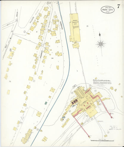 Sanborn Fire Insurance Map from Park City, Summit County, Utah (1900), Sheet #0007 - Complete Map Set gallery image, historic Sanborn map, vintage wall art, Utah Utah
