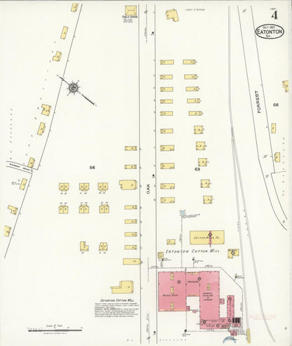 Sanborn Fire Insurance Map from Eatonton, Putnam County, Georgia (1921), Sheet #0004 - Complete Map Set gallery image, historic Sanborn map, vintage wall art, Georgia Georgia