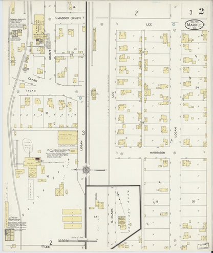 Sanborn Fire Insurance Map from Markle, Huntington County, Indiana (1914), Sheet #0002 - Complete Map Set gallery image, historic Sanborn map, vintage wall art, Indiana Indiana
