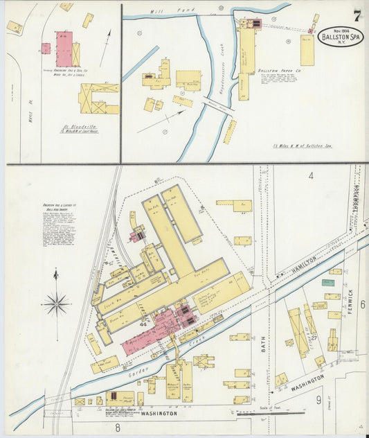 Sanborn Fire Insurance Map from Ballston Spa, Saratoga County, New York (1904), Sheet #0007 - Historic Sanborn Fire Insurance Map Print, vintage old map wall art, antique decor, genealogy gift, New York New York map