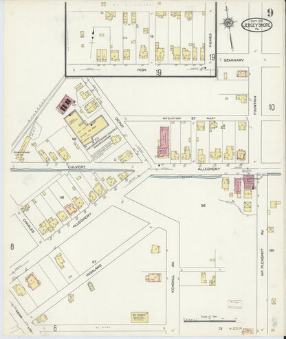 Sanborn Fire Insurance Map from Jersey Shore, Lycoming County, Pennsylvania (1913), Sheet #0009 - Complete Map Set gallery image, historic Sanborn map, vintage wall art, Pennsylvania Pennsylvania