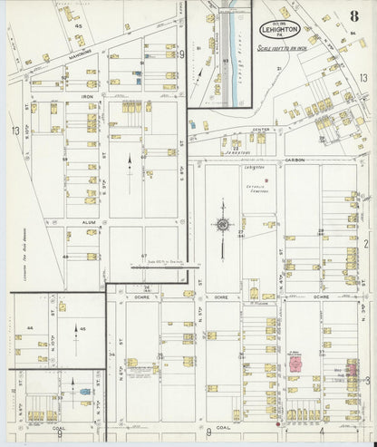 Sanborn Fire Insurance Map from Lehighton, Carbon County, Pennsylvania (1915), Sheet #0008 - Complete Map Set gallery image, historic Sanborn map, vintage wall art, Pennsylvania Pennsylvania