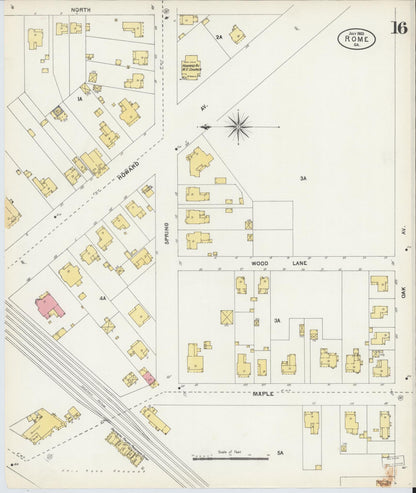 Sanborn Fire Insurance Map from Rome, Floyd County, Georgia (1903), Sheet #0016 - Complete Map Set gallery image, historic Sanborn map, vintage wall art, Georgia Georgia