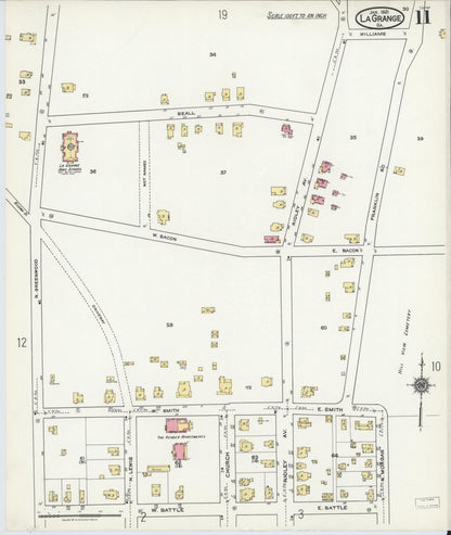 Sanborn Fire Insurance Map from La Grange, Troup County, Georgia (1921), Sheet #0011 - Complete Map Set gallery image, historic Sanborn map, vintage wall art, Georgia Georgia