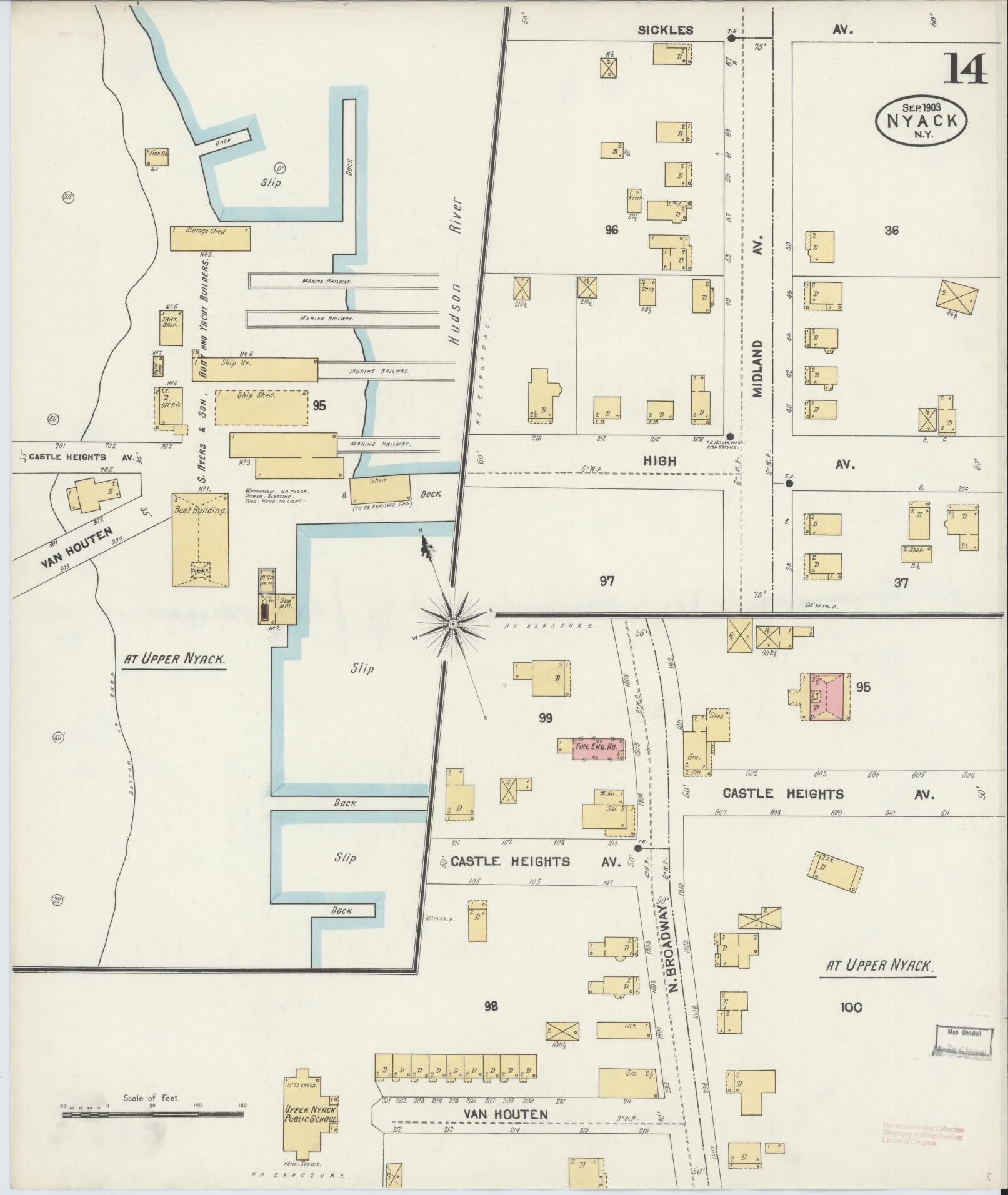 Sanborn Fire Insurance Map from Nyack, Rockland County, New York. (1903), Sheet #0014
