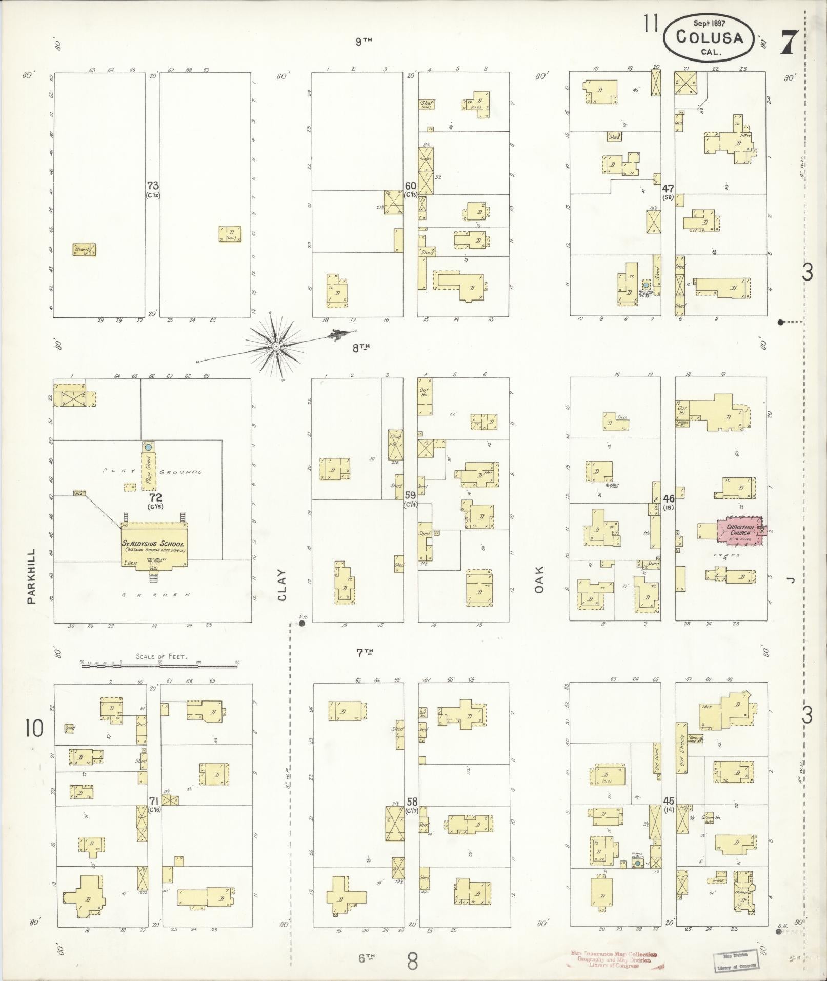 Sanborn Fire Insurance Map from Colusa, Colusa County, California (1897), Sheet #0007 - Complete Map Set gallery image, historic Sanborn map, vintage wall art, California California