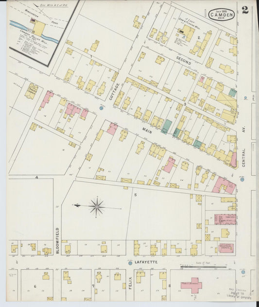 Sanborn Fire Insurance Map from Camden, Preble County, Ohio (1895), Sheet #0002 - Historic Sanborn Fire Insurance Map Print, vintage old map wall art, antique decor, genealogy gift, Ohio Ohio map