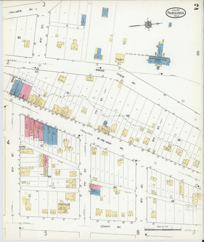 Sanborn Fire Insurance Map from Pawhuska, Osage County, Oklahoma (1912), Sheet #0002 - Complete Map Set gallery image, historic Sanborn map, vintage wall art, Oklahoma Oklahoma