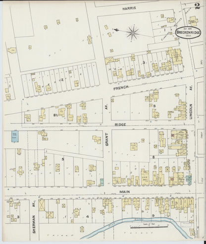 Sanborn Fire Insurance Map from Breckenridge, Summit County, Colorado (1890), Sheet #0002 - Complete Map Set gallery image, historic Sanborn map, vintage wall art, Colorado Colorado