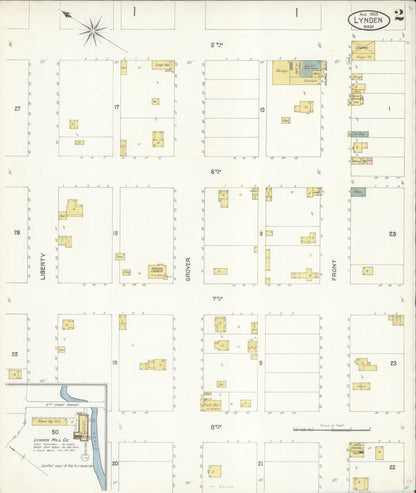 Sanborn Fire Insurance Map from Lynden, Whatcom County, Washington (1903), Sheet #0002 - Complete Map Set gallery image, historic Sanborn map, vintage wall art, Washington Washington