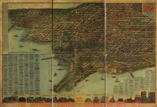 The national capital, Washington, D.C. Sketched from nature by Adolph Sachse, 1883-1884. (1884) – Historic Bird’s-Eye View Panorama Print