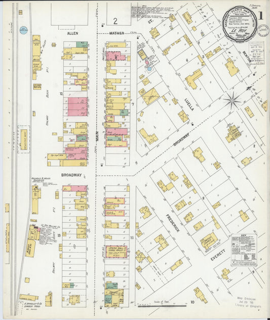 Sanborn Fire Insurance Map from Le Roy, Mower County, Minnesota (1900), Sheet #0001 - Historic Sanborn Fire Insurance Map Print, vintage old map wall art, antique decor, genealogy gift, Minnesota Minnesota map