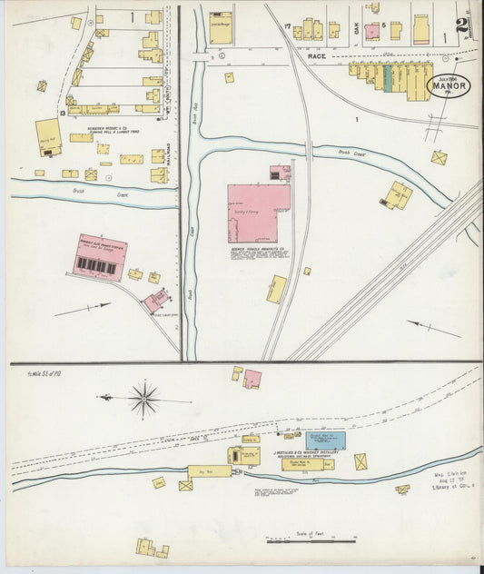 Sanborn Fire Insurance Map from Manor, Westmoreland County, Pennsylvania (1904), Sheet #0002 - Historic Sanborn Fire Insurance Map Print, vintage old map wall art, antique decor, genealogy gift, Pennsylvania Pennsylvania map