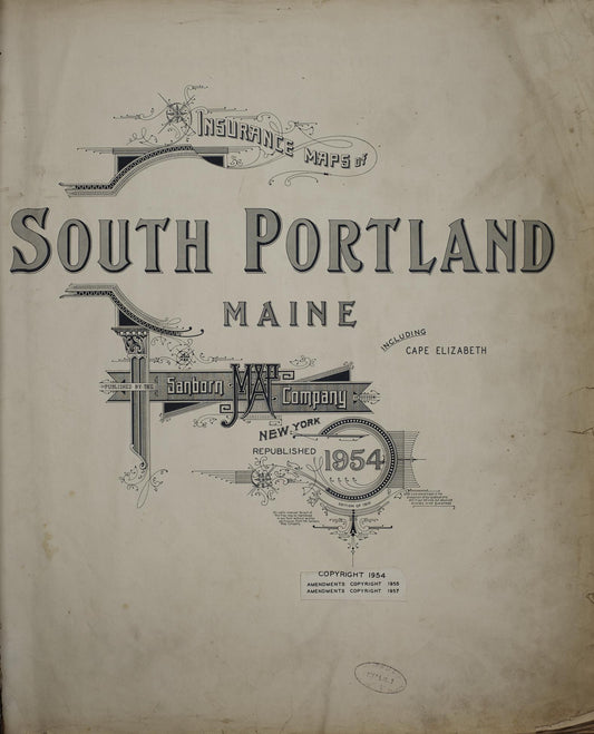 Sanborn Fire Insurance Map from South Portland, Cumberland County, Maine. (1957) – Historic Sanborn Fire Insurance Map Print