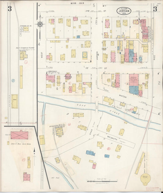 Sanborn Fire Insurance Map from Jordan, Scott County, Minnesota (1933), Sheet #0003 - Historic Sanborn Fire Insurance Map Print, vintage old map wall art, antique decor, genealogy gift, Minnesota Minnesota map