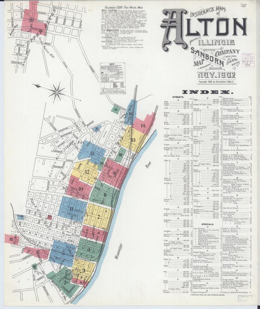 Sanborn Fire Insurance Map from Alton, Madison County, Illinois. (1902) – Map View