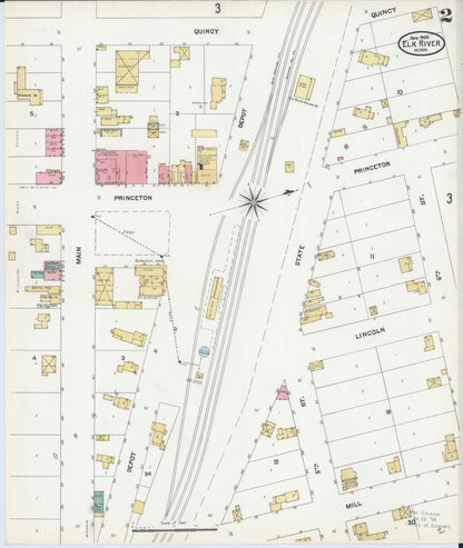 Sanborn Fire Insurance Map from Elk River, Sherburne County, Minnesota (1905), Sheet #0002 - Complete Map Set gallery image, historic Sanborn map, vintage wall art, Minnesota Minnesota