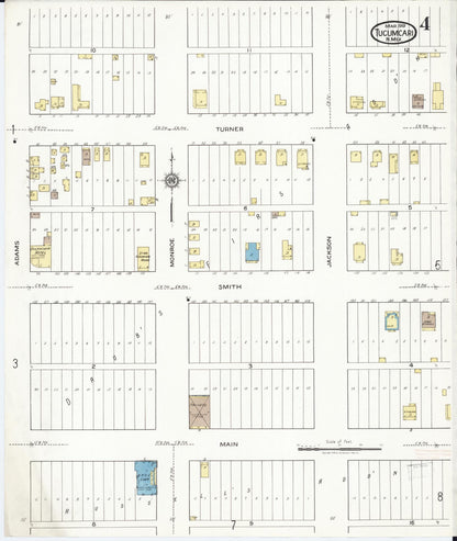 Sanborn Fire Insurance Map from Tucumcari, Quay County, New Mexico (1919), Sheet #0004 - Complete Map Set gallery image, historic Sanborn map, vintage wall art, New Mexico New Mexico