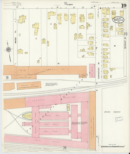 Sanborn Fire Insurance Map from Batavia, Genesee County, New York (1912), Sheet #0019 - Complete Map Set gallery image, historic Sanborn map, vintage wall art, New York New York