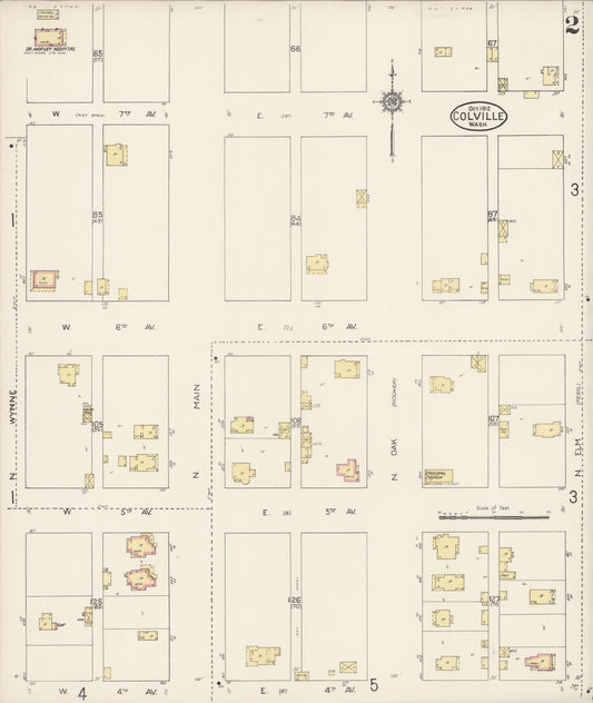 Sanborn Fire Insurance Map from Colville, Stevens County, Washington (1912), Sheet #0002 - Historic Sanborn Fire Insurance Map Print, vintage old map wall art, antique decor, genealogy gift, Washington Washington map