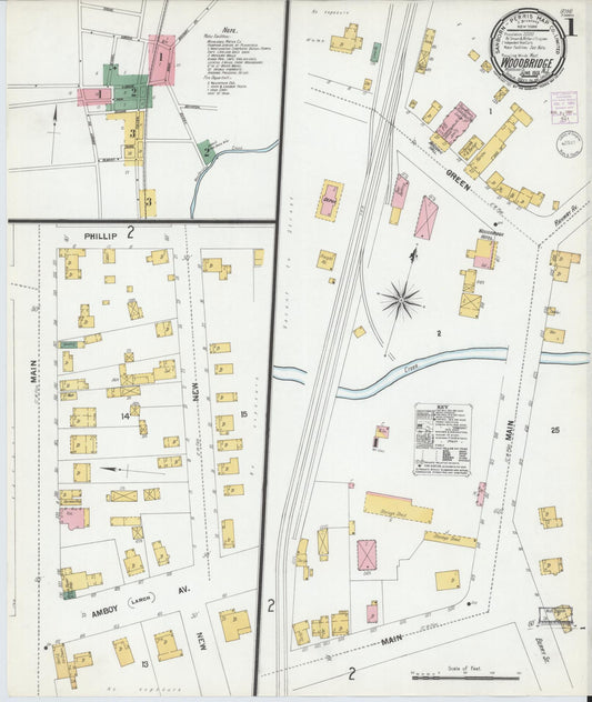 Sanborn Fire Insurance Map from Woodbridge, Middlesex County, New Jersey. (1901) – Historic Sanborn Fire Insurance Map Print