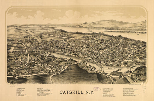 Catskill, N.Y. (1889) – Historic Bird’s-Eye View Panorama Print