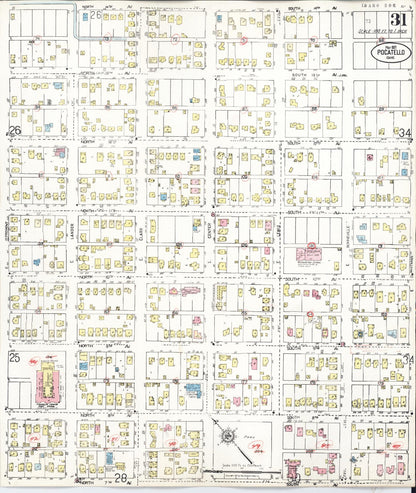Sanborn Fire Insurance Map from Pocatello, Bannock County, Idaho (1948), Sheet #0031 - Complete Map Set gallery image, historic Sanborn map, vintage wall art, Idaho Idaho