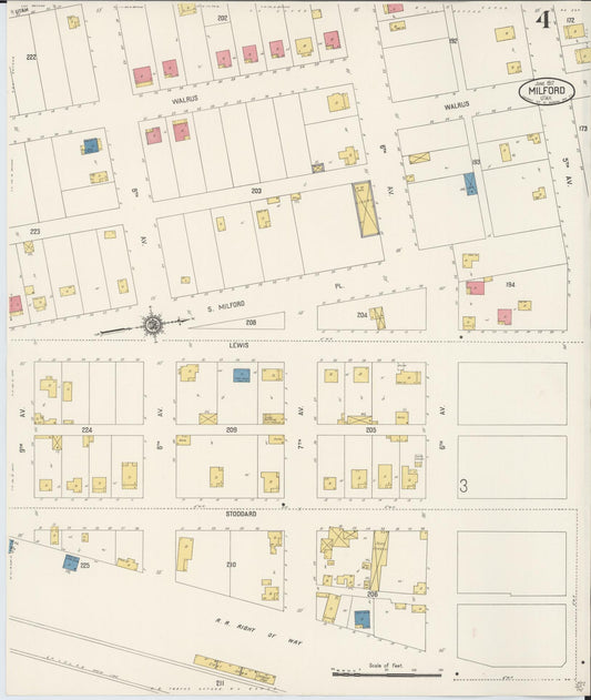 Sanborn Fire Insurance Map from Milford, Beaver County, Utah (1917), Sheet #0004 - Historic Sanborn Fire Insurance Map Print, vintage old map wall art, antique decor, genealogy gift, Utah Utah map