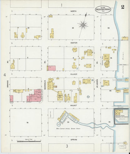 Sanborn Fire Insurance Map from Green Cove Springs, Clay County, Florida (1903), Sheet #0002 - Complete Map Set gallery image, historic Sanborn map, vintage wall art, Florida Florida