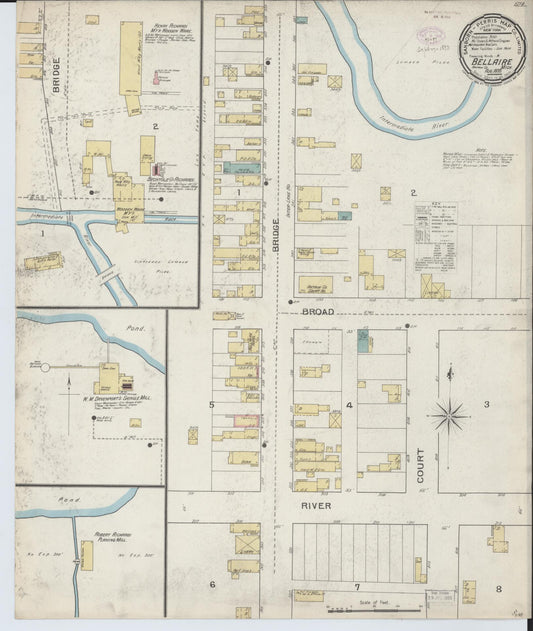 Sanborn Fire Insurance Map from Bellaire, Antrim County, Michigan (1893), Sheet #0001 - Historic Sanborn Fire Insurance Map Print, vintage old map wall art, antique decor, genealogy gift, Michigan Michigan map