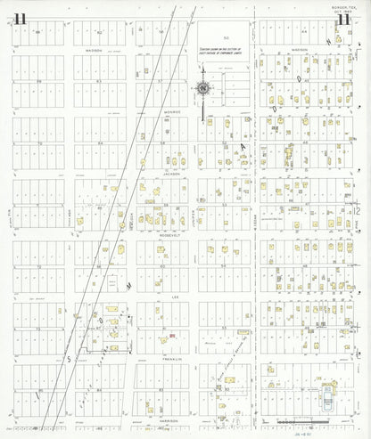 Sanborn Fire Insurance Map from Borger, Hutchinson County, Texas (1940), Sheet #0011 - Historic Sanborn Fire Insurance Map Print, vintage old map wall art, antique decor, genealogy gift, Texas Texas map