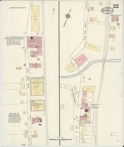 Sanborn Fire Insurance Map from Maysville, Mason County, Kentucky (1914), Sheet #0022 - Complete Map Set gallery image, historic Sanborn map, vintage wall art, Kentucky Kentucky