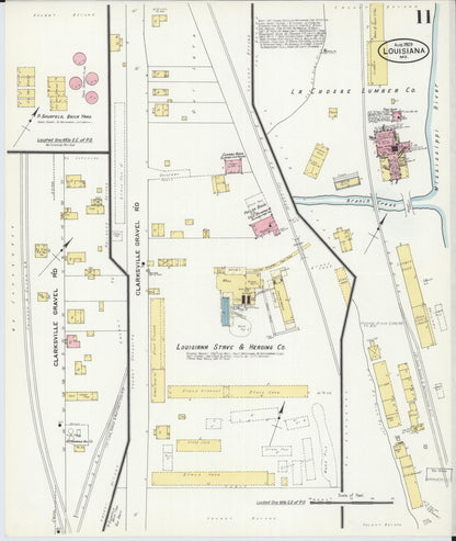 Sanborn Fire Insurance Map from Louisiana, Pike County, Missouri (1909), Sheet #0011 - Historic Sanborn Fire Insurance Map Print, vintage old map wall art, antique decor, genealogy gift, Missouri Missouri map