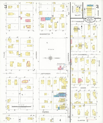 Sanborn Fire Insurance Map from De Witt, Clinton County, Iowa (1926), Sheet #0003 - Historic Sanborn Fire Insurance Map Print, vintage old map wall art