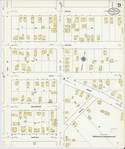 Sanborn Fire Insurance Map from Fulton, Oswego County, New York (1911), Sheet #0009 - Complete Map Set gallery image, historic Sanborn map, vintage wall art, New York New York
