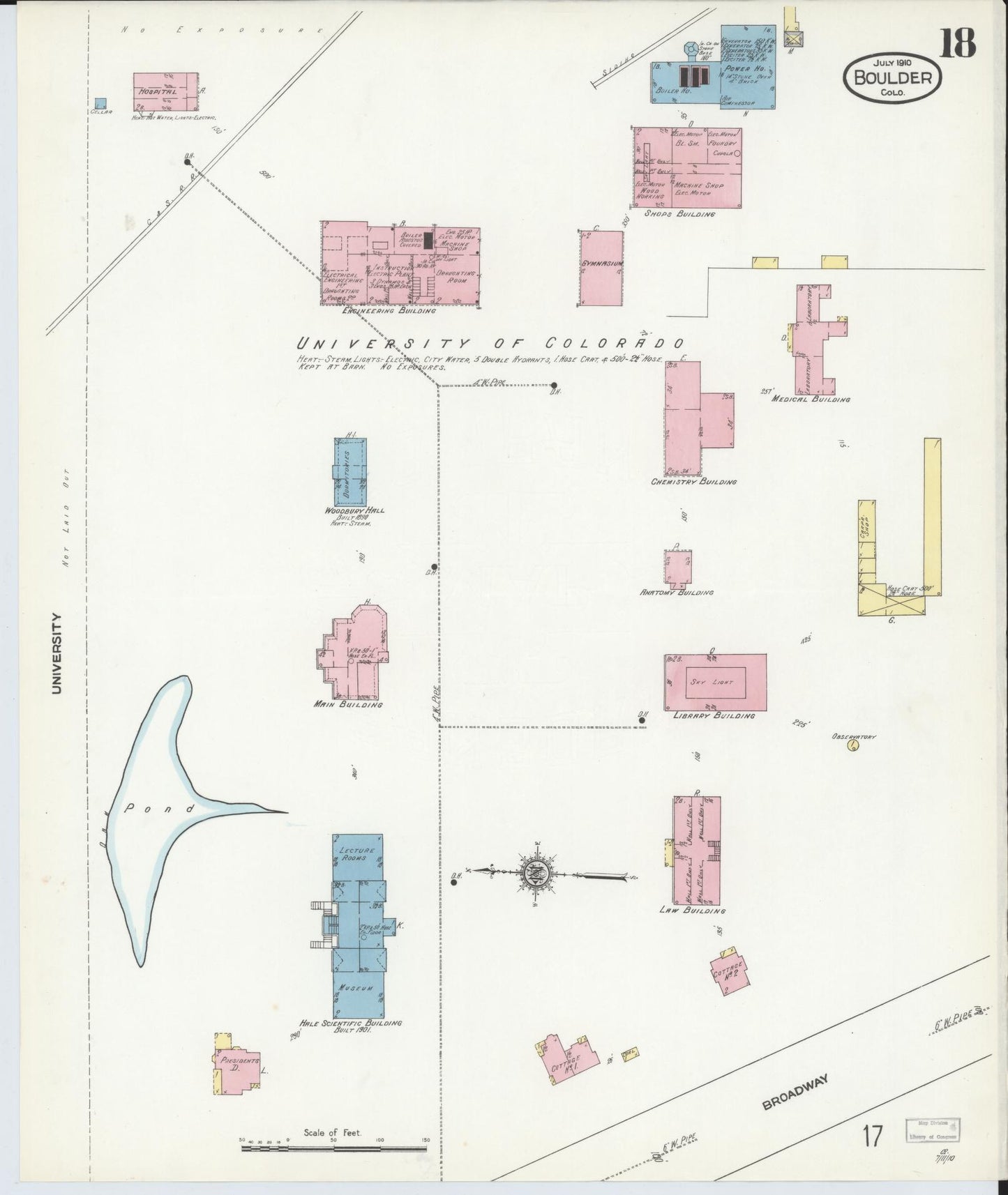 Sanborn Fire Insurance Map from Boulder, Boulder County, Colorado (1910), Sheet #0018 - Complete Map Set gallery image, historic Sanborn map, vintage wall art, Colorado Colorado