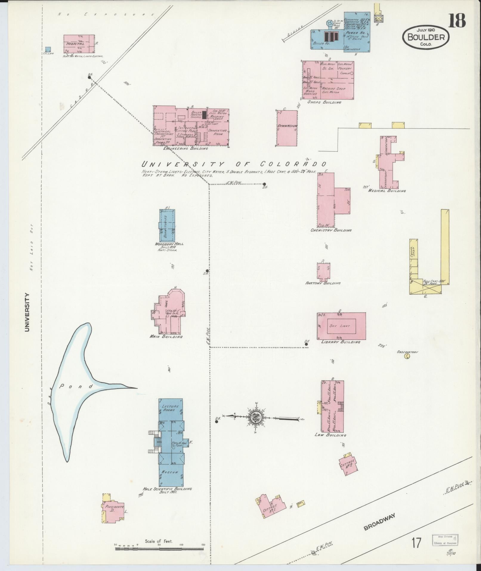 Sanborn Fire Insurance Map from Boulder, Boulder County, Colorado (1910), Sheet #0018 - Complete Map Set gallery image, historic Sanborn map, vintage wall art, Colorado Colorado