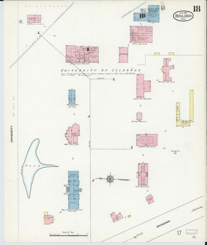 Sanborn Fire Insurance Map from Boulder, Boulder County, Colorado (1910), Sheet #0018 - Complete Map Set gallery image, historic Sanborn map, vintage wall art, Colorado Colorado