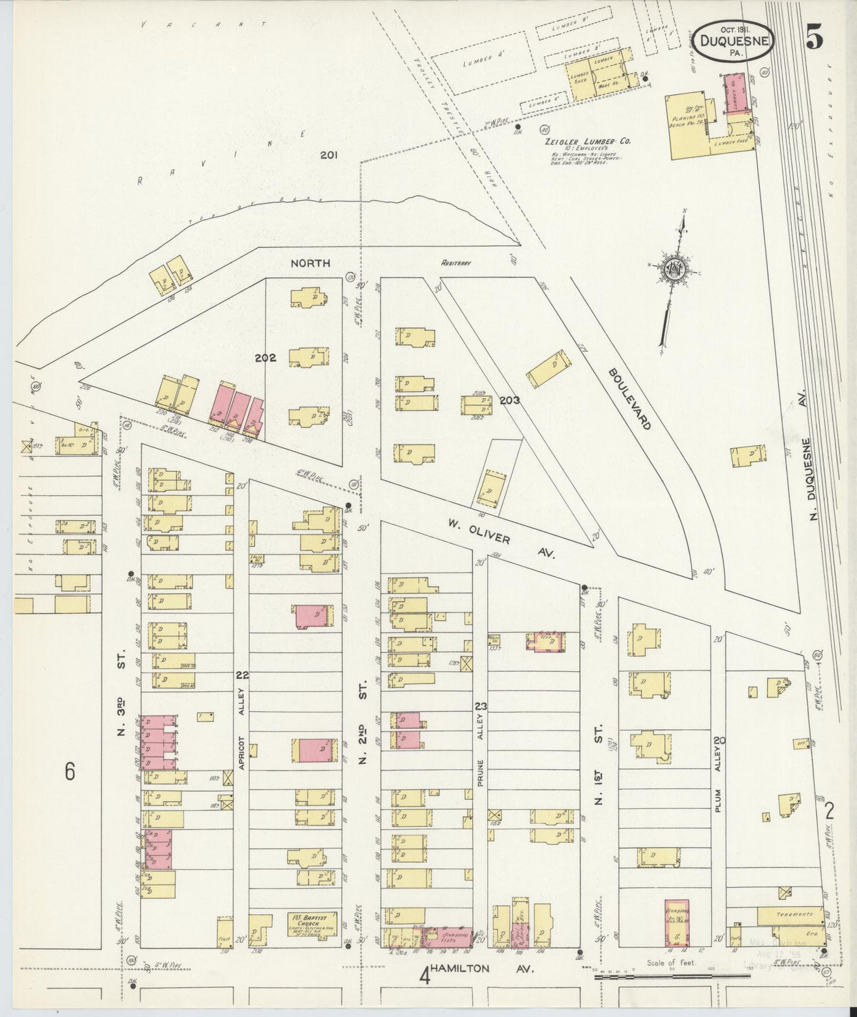 Sanborn Fire Insurance Map from Duquesne, Allegheny County, Pennsylvania (1911), Sheet #0005 - Complete Map Set gallery image, historic Sanborn map, vintage wall art, Pennsylvania Pennsylvania
