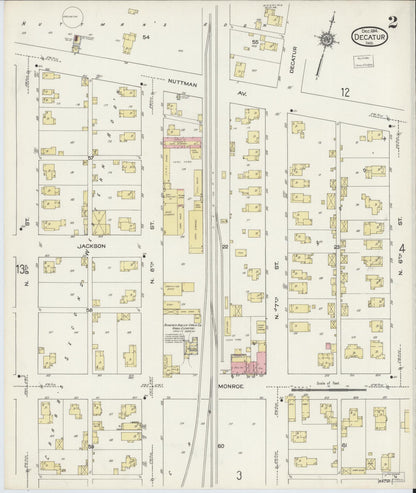 Sanborn Fire Insurance Map from Decatur, Adams County, Indiana (1914), Sheet #0002 - Complete Map Set gallery image, historic Sanborn map, vintage wall art, Indiana Indiana