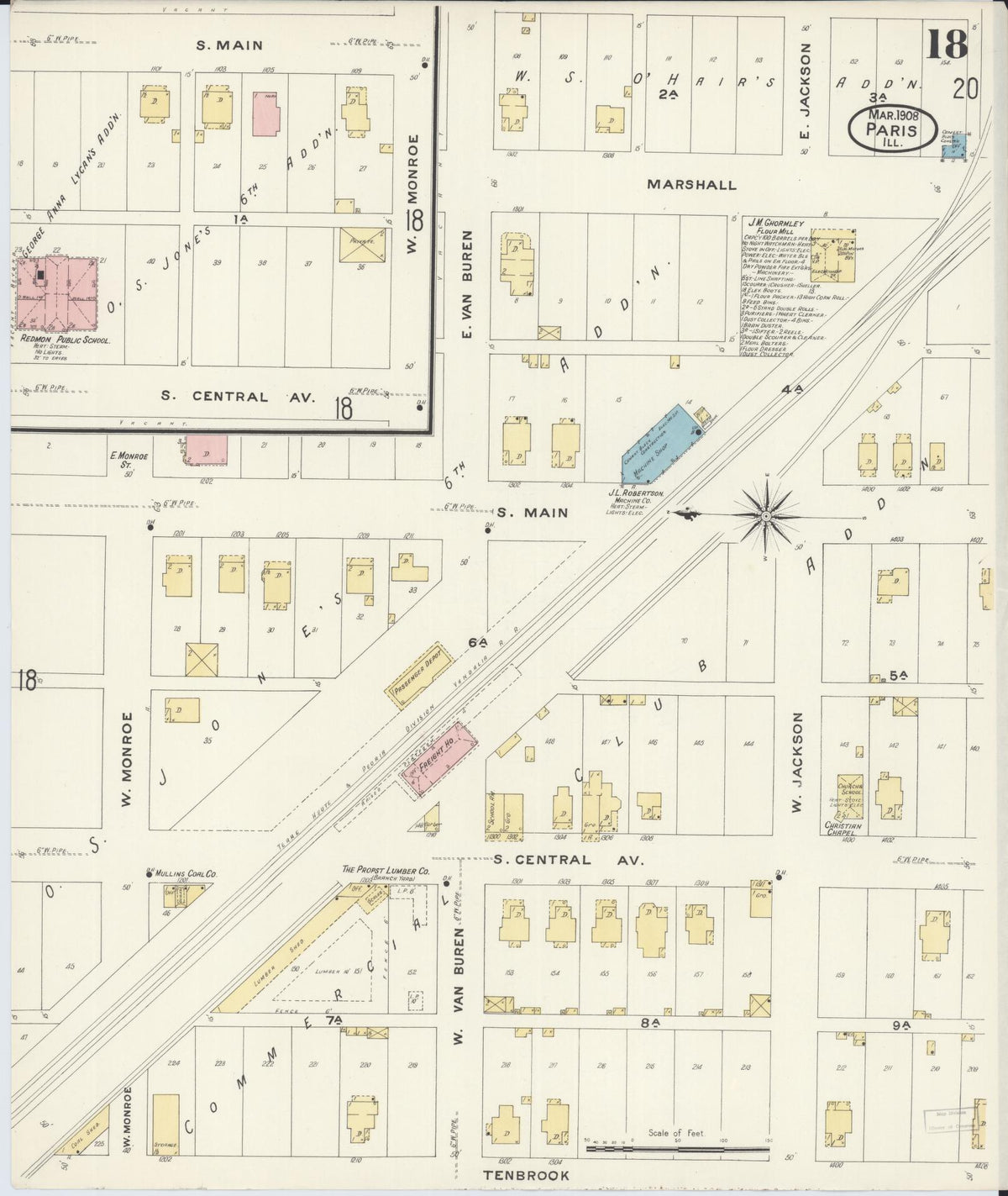 Sanborn Fire Insurance Map from Paris, Edgar County, Illinois (1908), Sheet #0018