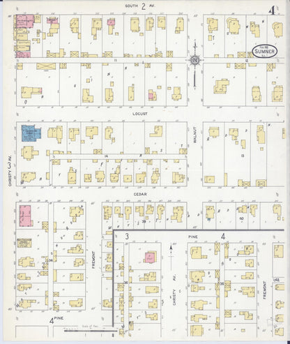Sanborn Fire Insurance Map from Sumner, Lawrence County, Illinois (1912), Sheet #0004 - Historic Sanborn Fire Insurance Map Print, vintage old map wall art, antique decor, genealogy gift, Illinois Illinois map