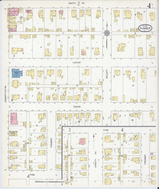 Sanborn Fire Insurance Map from Sumner, Lawrence County, Illinois (1912), Sheet #0004 - Historic Sanborn Fire Insurance Map Print, vintage old map wall art, antique decor, genealogy gift, Illinois Illinois map