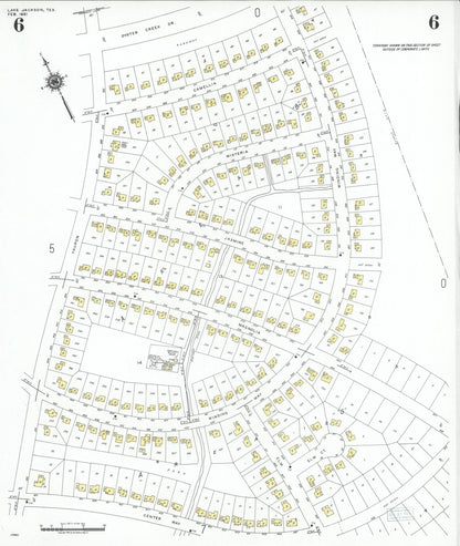 Sanborn Fire Insurance Map from Lake Jackson, Brazoria County, Texas (1951), Sheet #0006 - Complete Map Set gallery image, historic Sanborn map, vintage wall art, Texas Texas