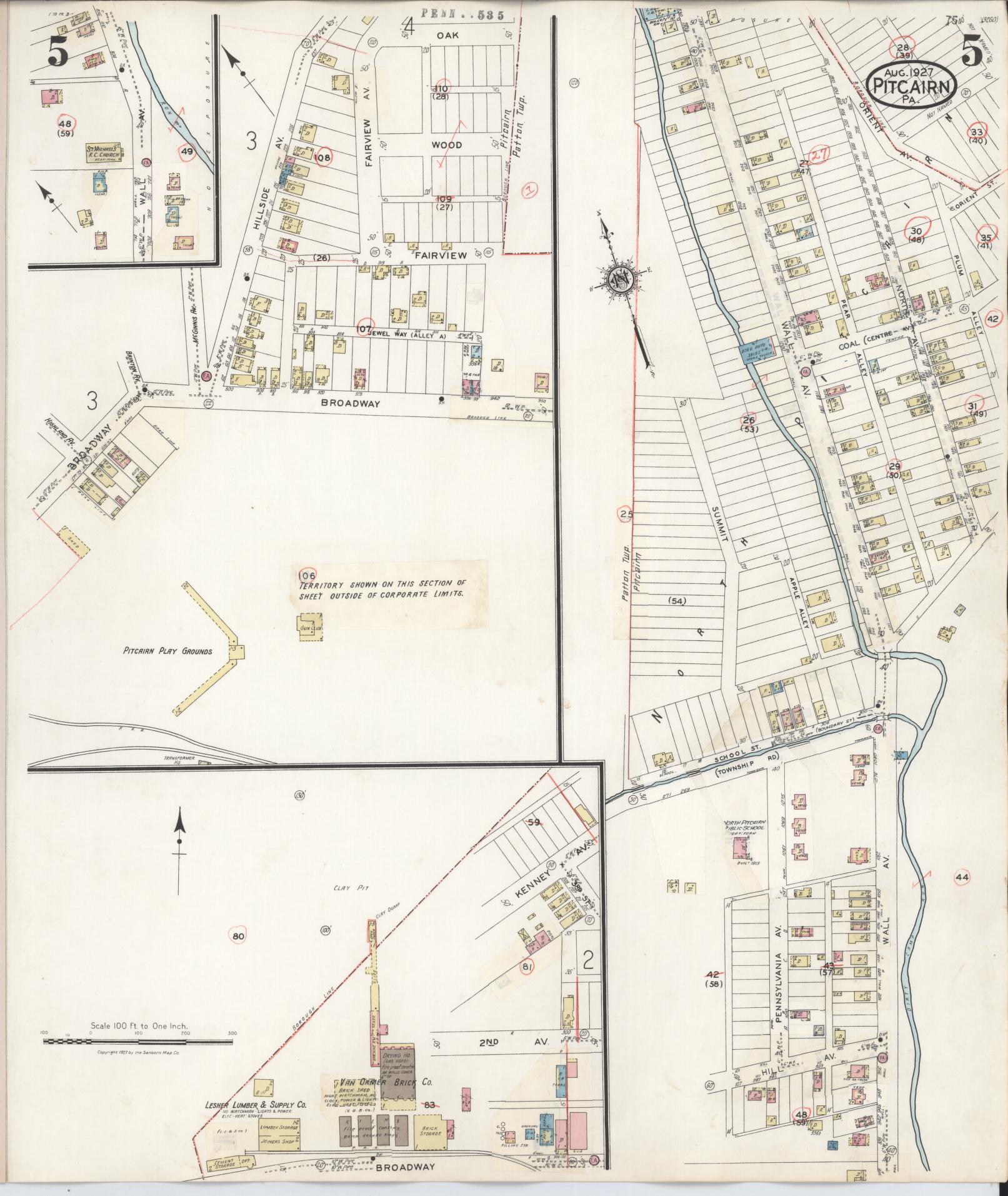 Sanborn Fire Insurance Map from Pitcairn, Allegheny County, Pennsylvania (1948), Sheet #0005 - Complete Map Set gallery image, historic Sanborn map, vintage wall art, Pennsylvania Pennsylvania