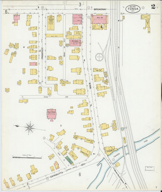 Sanborn Fire Insurance Map from Fonda, Montgomery County, New York (1901), Sheet #0002 - Historic Sanborn Fire Insurance Map Print, vintage old map wall art, antique decor, genealogy gift, New York New York map