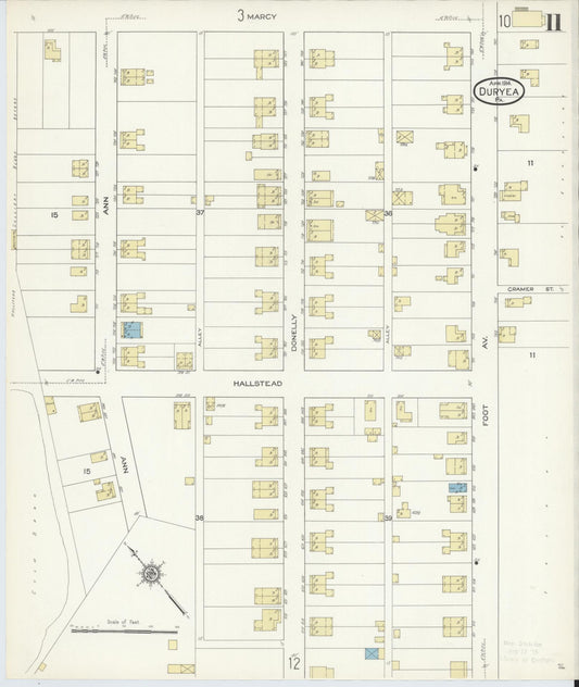 Sanborn Fire Insurance Map from Duryea, Luzerne County, Pennsylvania (1914), Sheet #0011 - Historic Sanborn Fire Insurance Map Print, vintage old map wall art, antique decor, genealogy gift, Pennsylvania Pennsylvania map